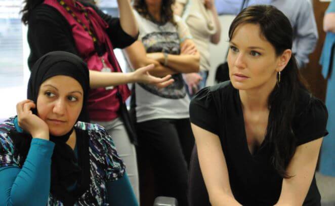 Keala Winterhalt’s mother, Sarah Wayne Callies at IRC.